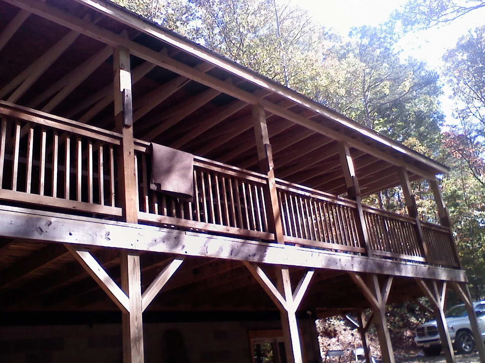 Timber framing under a new elevated porch and deck — Roof Leak Repair in Memphis by Roofing Brothers